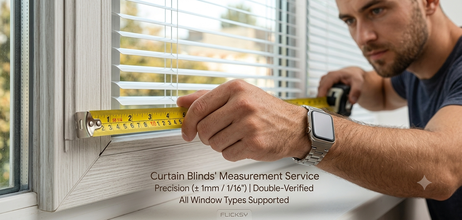 Curtain blinds' measurement