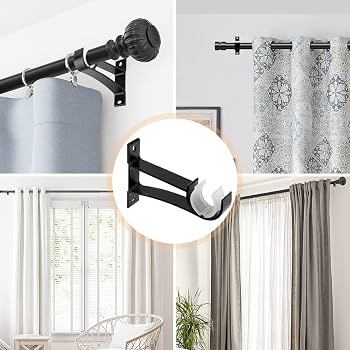 Curtain rod installation (2 brackets)