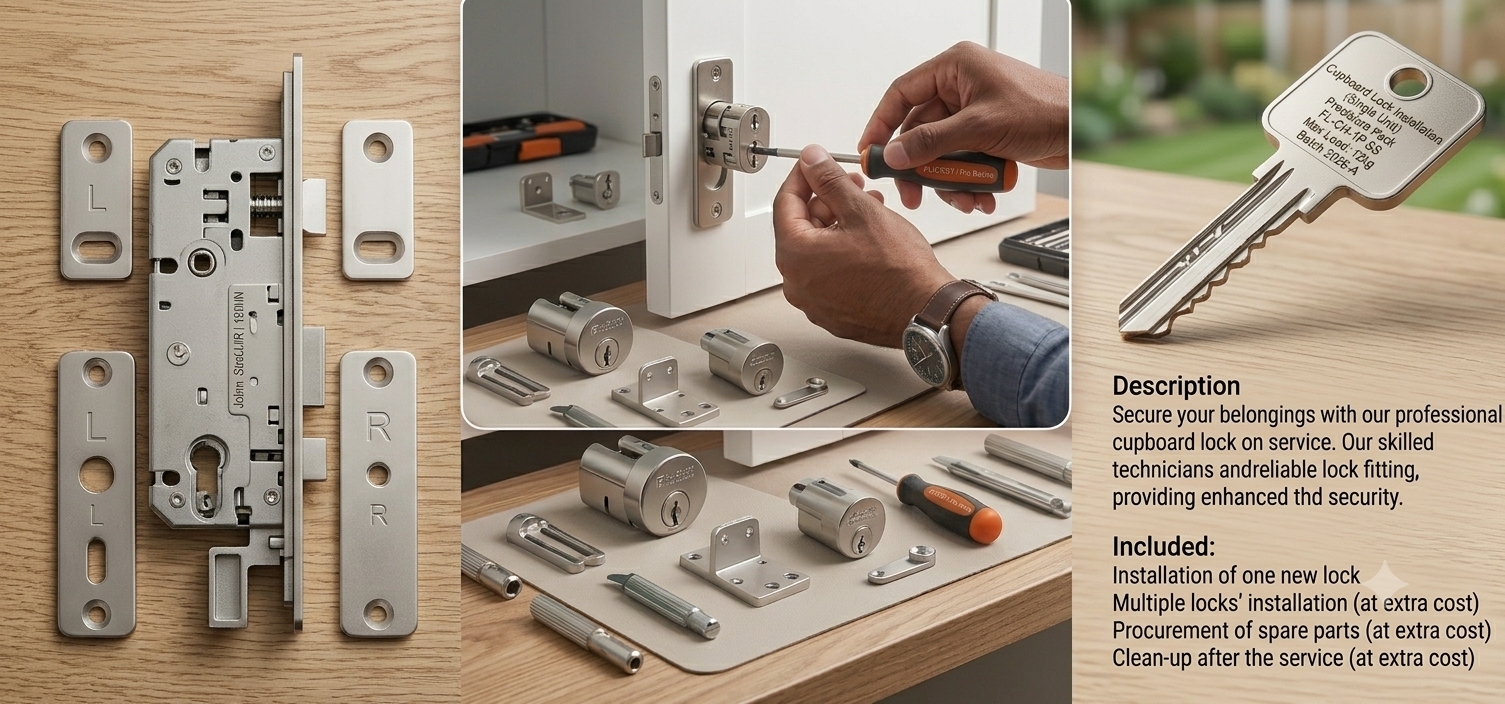 Cupboard lock installation