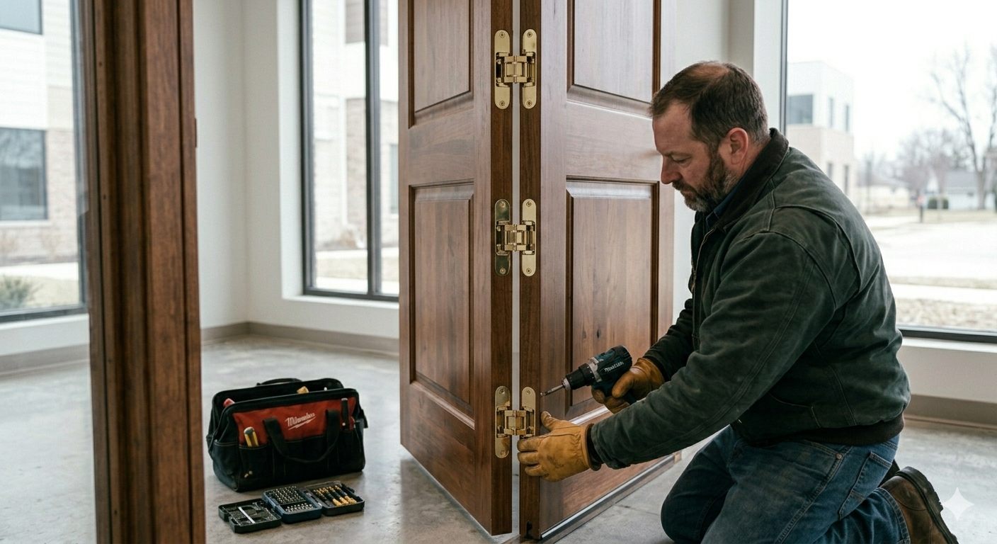 Door hinge installation (up to 4 hinges)