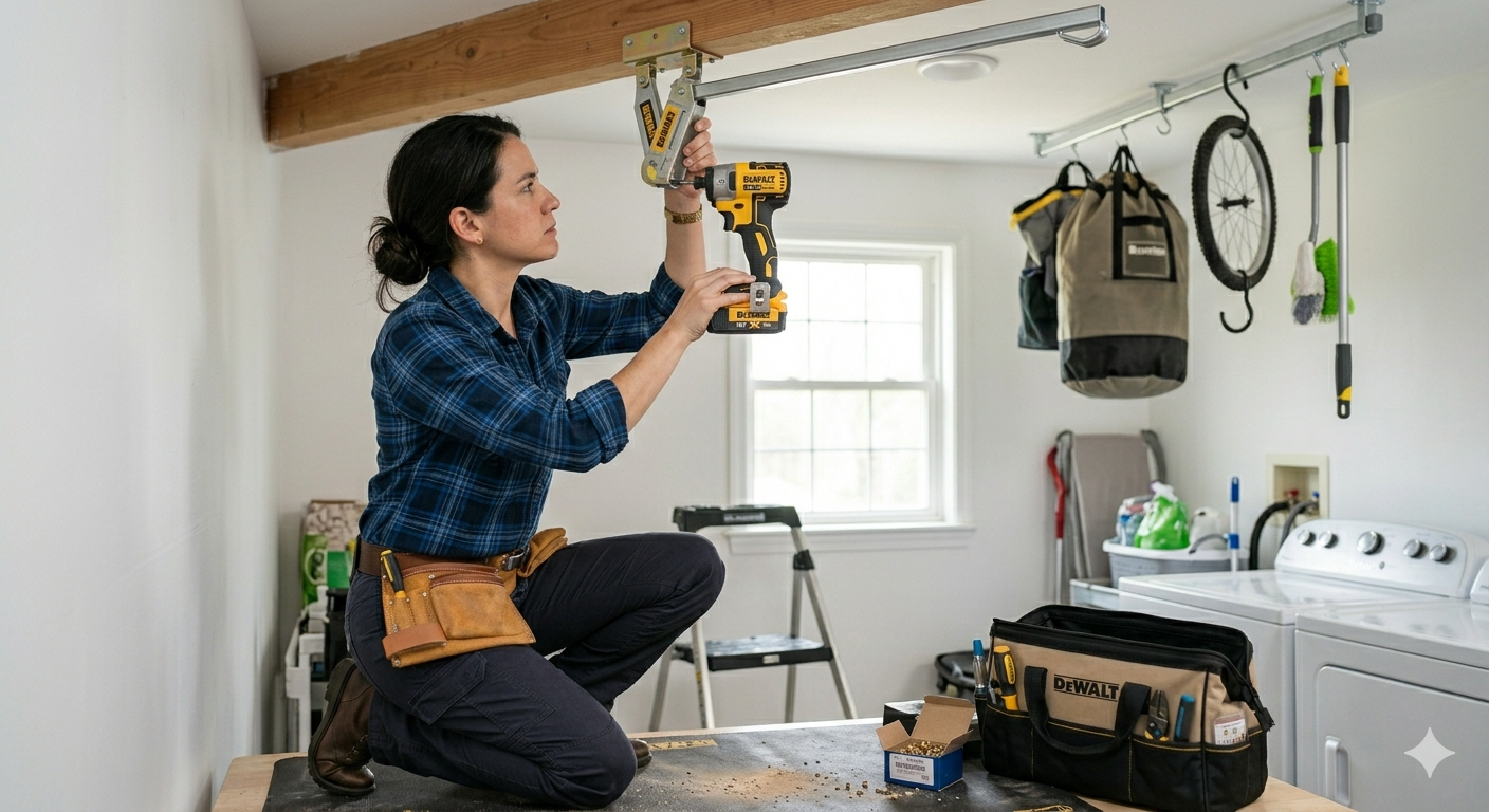 Ceiling-mounted hanger installation