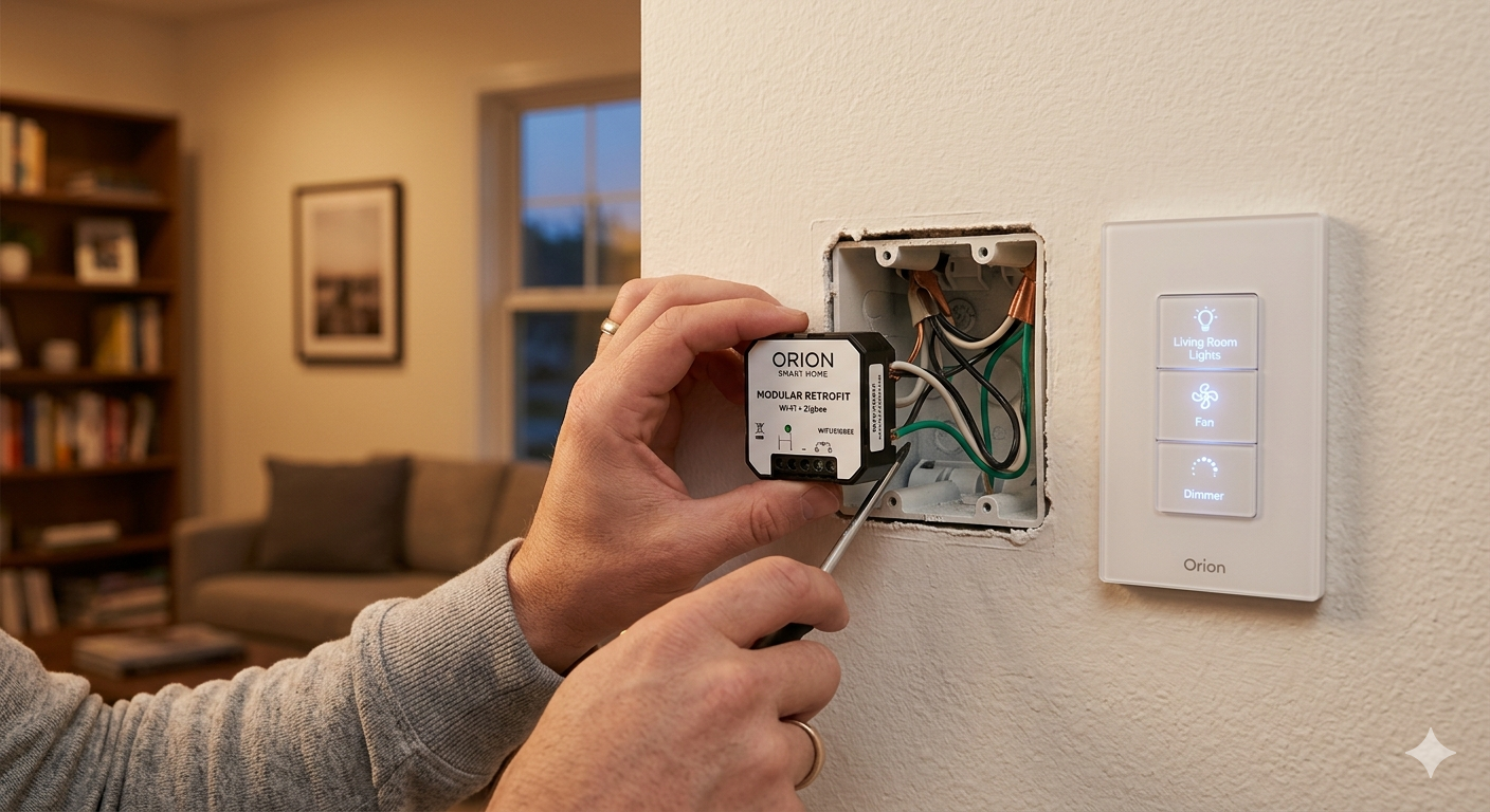 Modular retrofit smart switches
