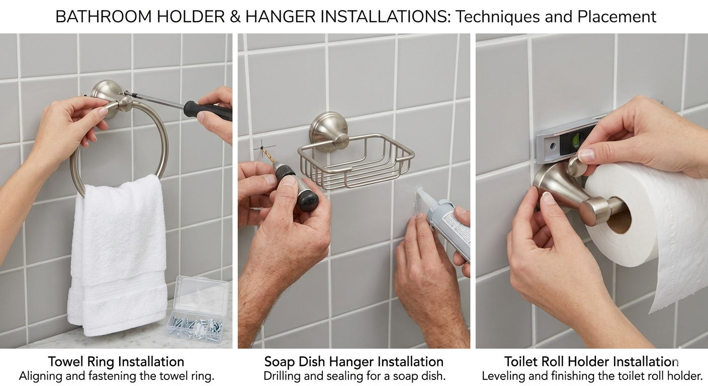 Bathroom holder & hanger installations