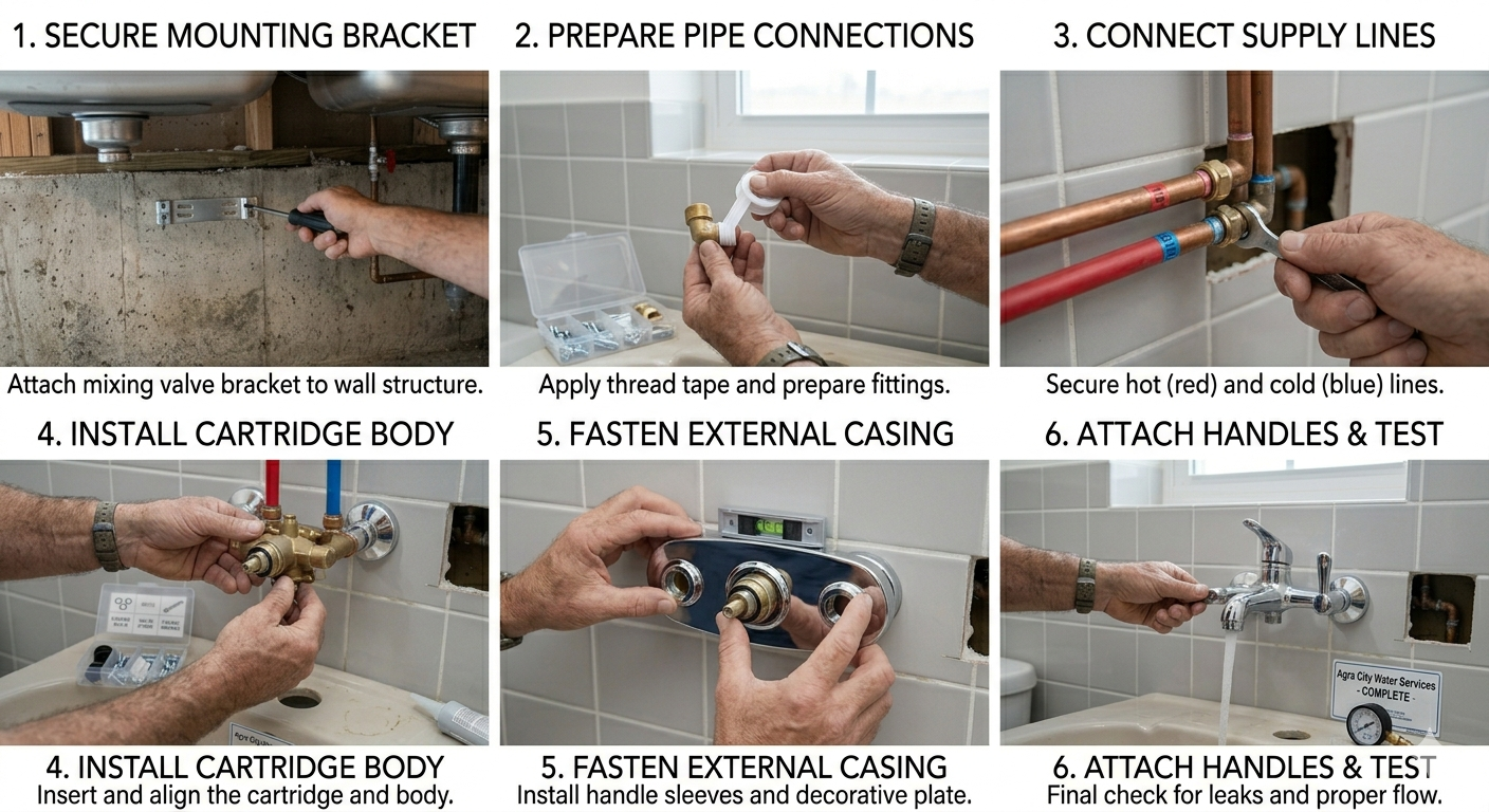 Hot & cold water mixer install