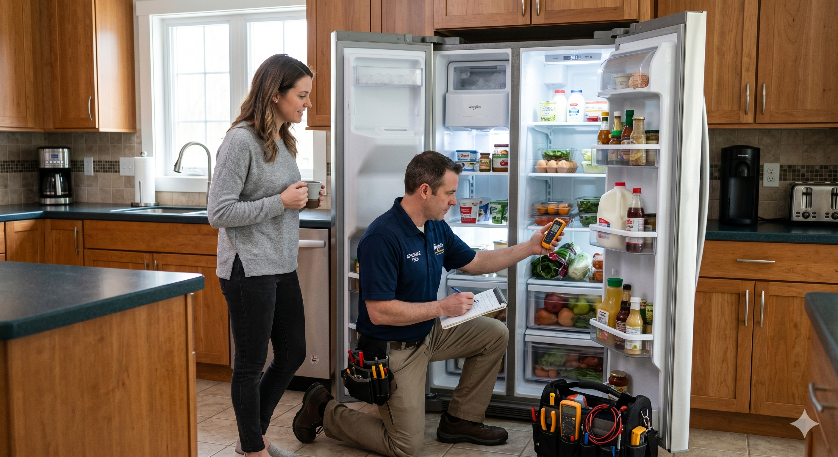Side-by-side door refrigerator checkup