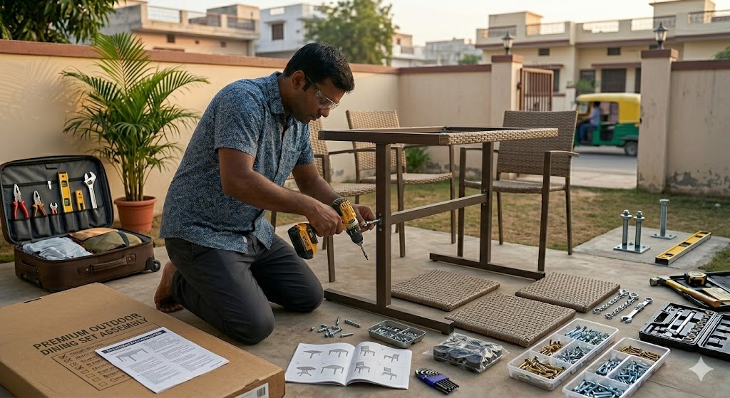Outdoor tables & chairs assembly