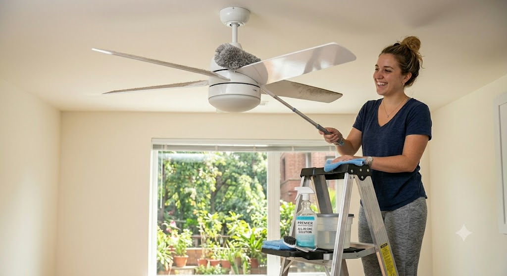 Ceiling fan cleaning