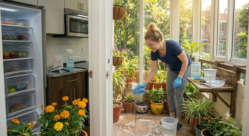 Kitchen windows cleaning