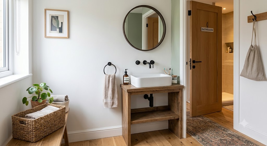 Extra washbasin outside bathroom