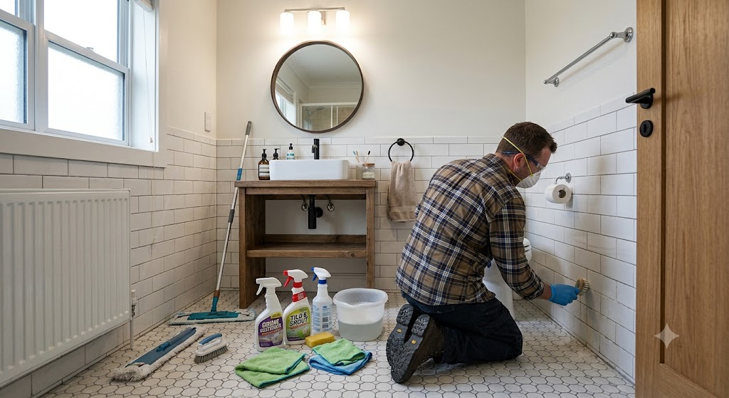 Classic bathroom cleaning