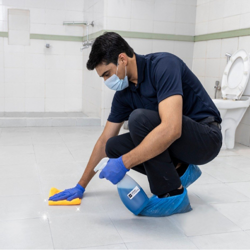 Classic bathroom cleaning